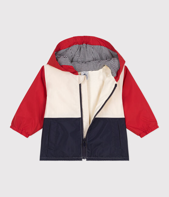 Coupe-vent bébé imprimé colorblock, doublure milleraies rouge AURORA/ MULTICO