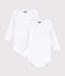 Lot de 2 bodies blancs manches longues bébé variante 1