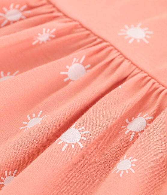 Robe bébé en coton sans manches, imprimée soleils orange ABRICOT/ MARSHMALLOW