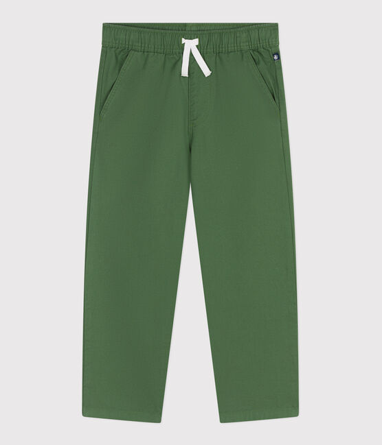 Pantalon enfant en coton vert PALMERAIE
