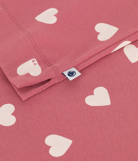 Chemise de nuit femme manches courtes imprimé cœurs rose ROSEWOOD/ MARSHMALLOW